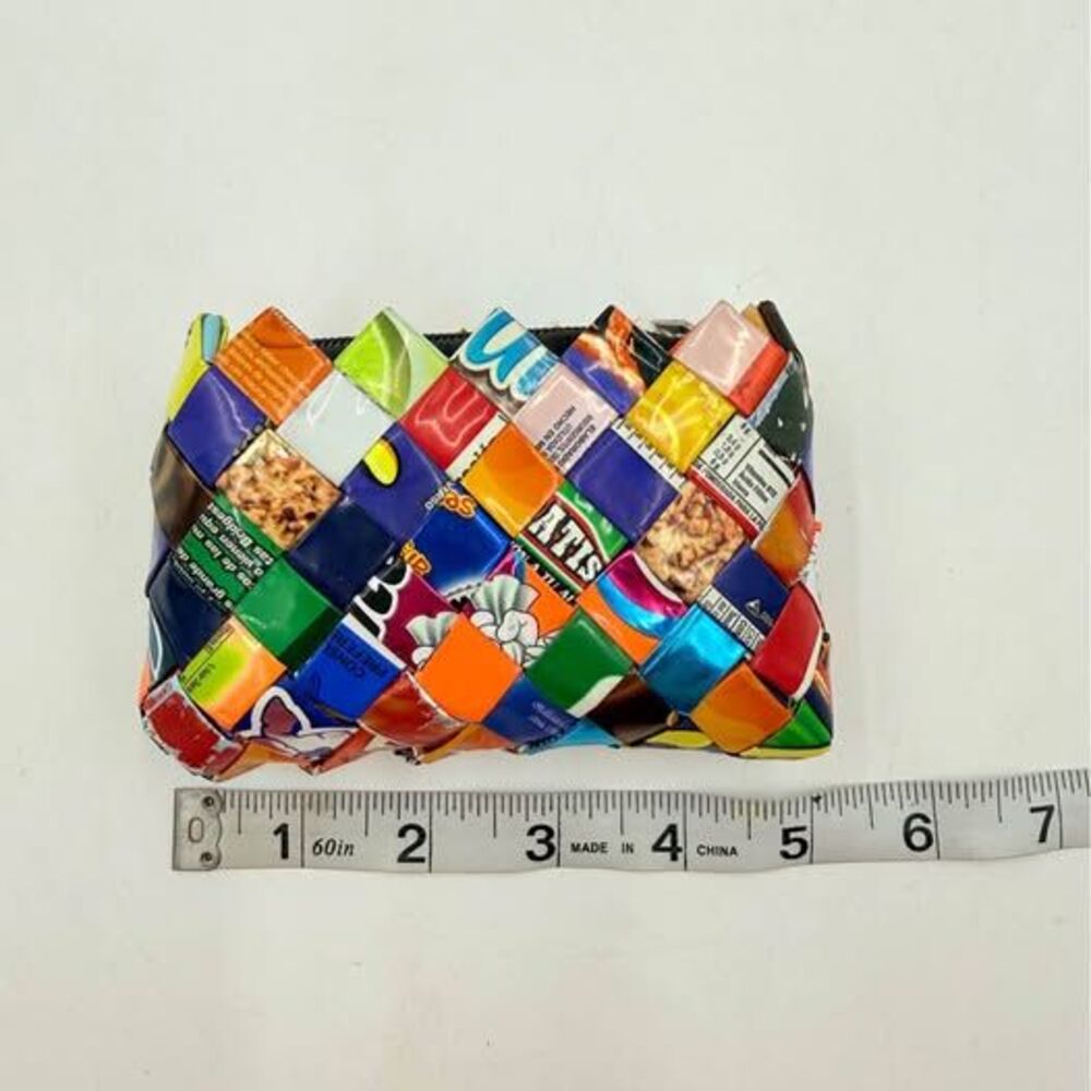 Woven Recycled Candy Wrapper Coin Pouch